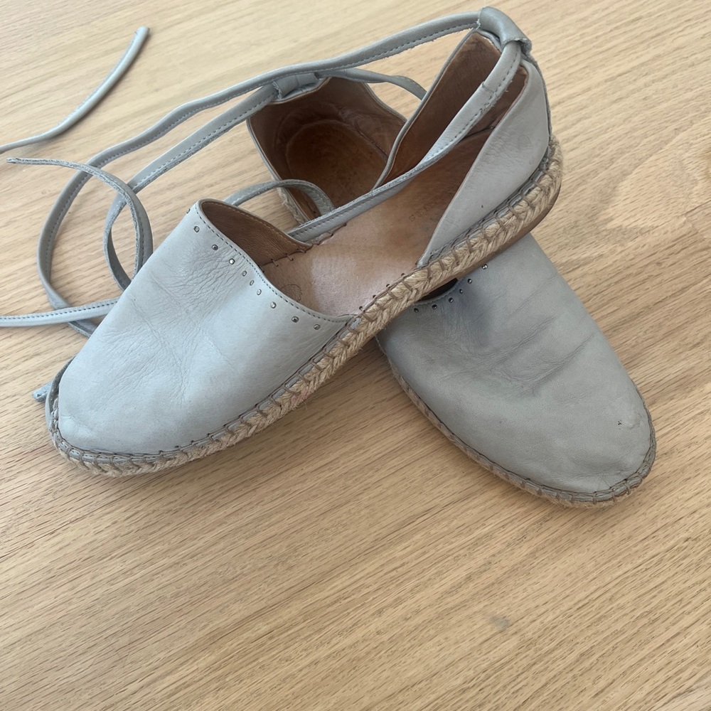 Allsaints ankle wrap,light espadrilles, side 40 , light grey